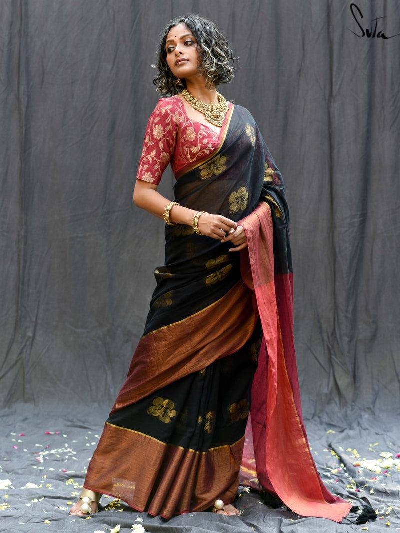 Mul Cotton Zari Buta Saree